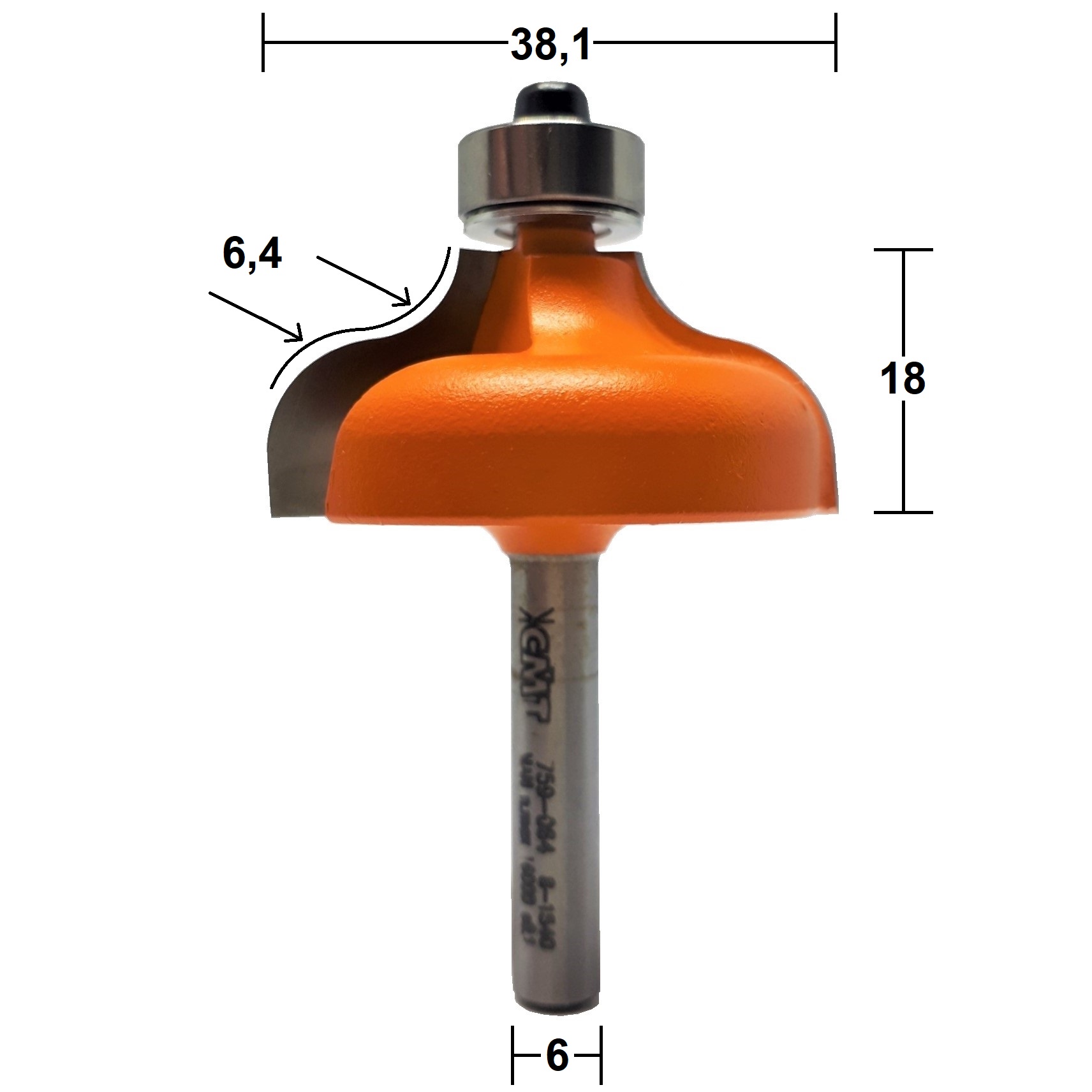 Fresa para Moldura HW Ø38,1x6,4mm - marca CMT - Cód. 759.064.11